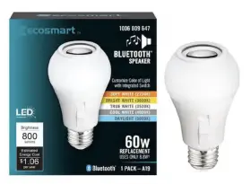 017801159363 ECO-SMART Cec Bluetooth Speaker Base Led Bulb