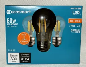 1004886989 ECO-SMART Pack Dimmable Edison Led Bulbs