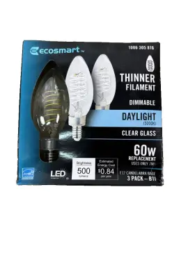 B11C7E12850S ECO-SMART Dimmable Candelabra Bendy