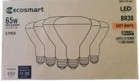 BR3065W ECO-SMART Dimmable Wt Led Light Bulbs Pack