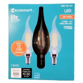 1006265447 ECOSMART Pack Candelabra Base Led Bulb Dimmable