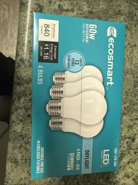 11A19060WESD043 ECOSMART Led Light Bulbs Dimmable Damp