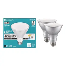 Ecosmart 192968030066 Led Par30 Light Bulb Dimmable Adjustable Beam 6 Cct 75w 90w 120w 2 Pack Indoor