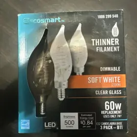 1006-299-540 ECOSMART Candelabra Bendy Filament Led Edison