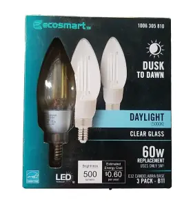 1006-305-810 ECOSMART Led Light Bulb Candelabra Base
