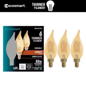 BA11A5E12822S ECOSMART Dimmable Candelabra Edison Light Bulb