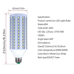 139105169764 EDEARKAR Corn Led Light Bulbs Base #2