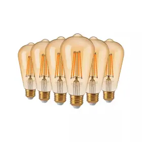 445018716797 EDISHINE Dimmable Straight Filament Amber Glass