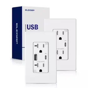 744110149098 ELEGRP Usb Duplex Wall Outlet Qc Amp Receptacle