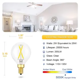 614166348366 EQ LIGHTING Ceiling Fan Bulb Dimmable Globe Led #3