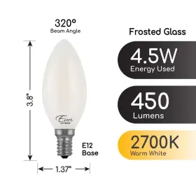 VB10-3020EF-4 EURI LIGHTING Dimmable Led Filament Equiv Cri #3