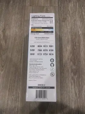 ECB63W-303SW EURI LIGHTING Led Corn Bulb Cct Wattage #2