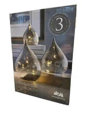 1759342 EVERGREEN Led Glass Daindrops Smoky Finish Itm Set #2