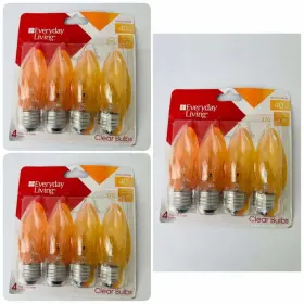 Everyday 011110385734 Lot Of 3 Living 4 Medium Base Bulbs Decorative 40w Clear