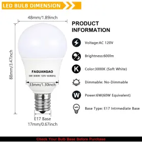 639510692421 FAGUANGAO Intermediate Base Led Bulbs #2