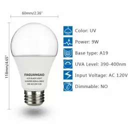 639510692735 FAGUANGAO Led Light Bulb Uv Blacklight #3