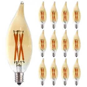 B0BDG41GPQ FANNIS Flame Tip Led Bulb Amber Glass Light