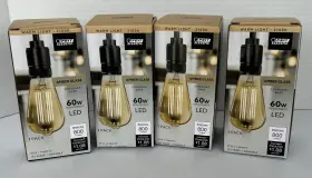 017801172751 FEIT ELECTRIC Pack Amber Glass Led Light Bulbs