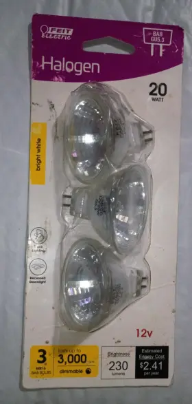 017801774238 FEIT ELECTRIC Bright Halogen Bulbs Mr Bab