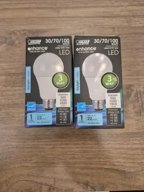 Feit Electric 15382 2 A30/100/950ca 30/70/100w Non-dimmable A19 3-way Led 5000k Bulbs