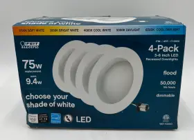 1715920 FEIT ELECTRIC Led Recessed Recess Downlight Pack