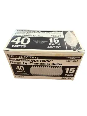 40CFC FEIT ELECTRIC Chandelier Pack Light Bulbs Candelabra