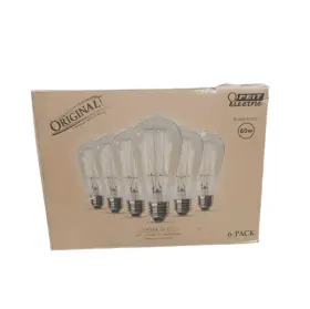 60ST19-6 FEIT ELECTRIC Dimmable Cage Amber Glass Edison Light