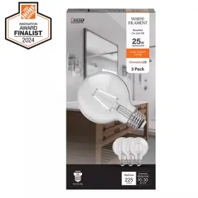726084775916 FEIT ELECTRIC Globe Dimmable Filament Glass Led