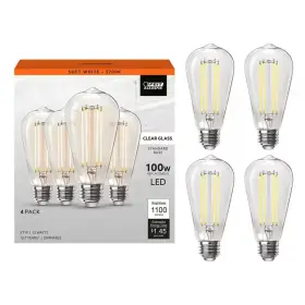 744110179620 FEIT ELECTRIC Dimmable Straight Filament Glass