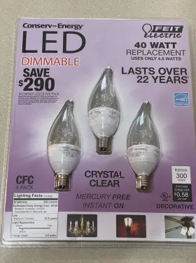 CTC40927CAWFILHDRP FEIT ELECTRIC Watts Led Candelabra Light