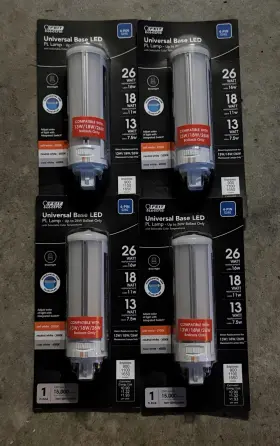 Feit Electric Pl26a/h/cct/led/hdrp Lot 4 26w 18w 13w Pl Horizontal 4-pin Led Light Bulb G24q New