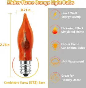 313055155114 FONUSTY Flickering Flame Light Bulbs Pack Edison #2