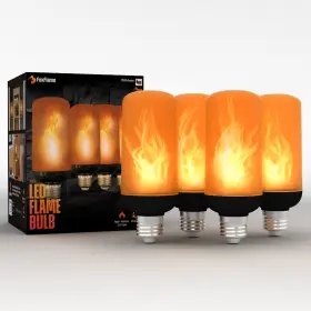 Foxflame Ffmlb1 Medium Flame Led Flickering Light Bulbs-e26 Base Patented Realistic