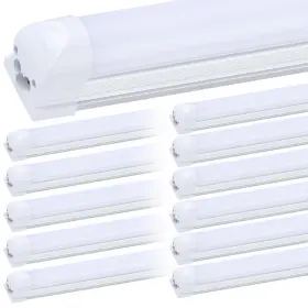 Ftubet 9310 12-pack 8ft Led Shop Light Fixture 12pcs Frosted Cover Cold White