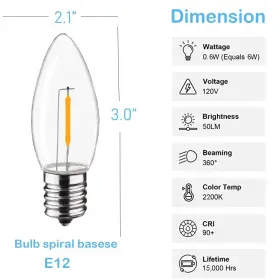 614158394654 FUTIME Christmas Led Light Bulbs Base Hol #2