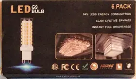 88LED2835-WW G9 LED Bulb Pack Energy Consumption