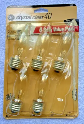 043168145305 GE Pack Crystal Bent Tip Watts Light Bulbs