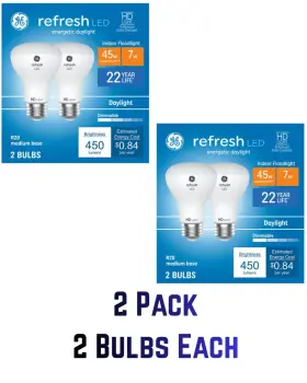 Ge 043168414968 2x Refresh 45w Led Hd Bulbs R20 Medium Base Indoor Flood Daylight 2 Pack