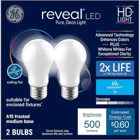 043168424097 GE Reveal Eq Enhancing Base Dimmable Led Bulbs
