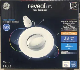 043168478588 GE Led Reveal Dimmable Swivel Head Recessed