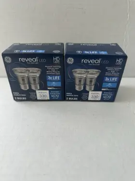 Ge 043168486354 Reveal Hd Par16 Led Flood Bulbs 60w Equivalent Dimmable Lot Of 4 New