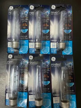 043168487078 GE Lamps Reveal Tubular Light Bulbs