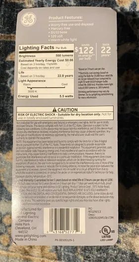 043168527712 GE Classic Led Dimmable Interior Volt Flood #2