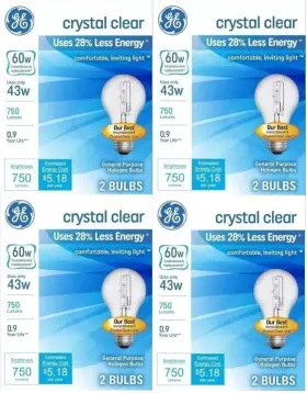 GE-A19 GE Light Bulbs Crystal Dimmable Classic Pack #2