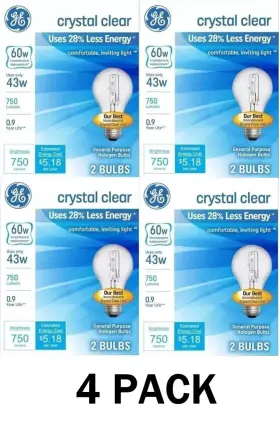 GE-A19 GE Light Bulbs Crystal Dimmable Classic Pack