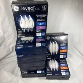 Ge 043168554404 Reveal Hd Led Bulbs 60watt 40w 25w Flame Tip Dimmable Clear/frosted 24