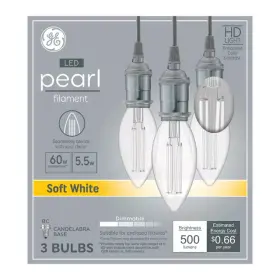 043168564984 GE Pearl Equiv Led Filament Bulbs Bc Candelabra