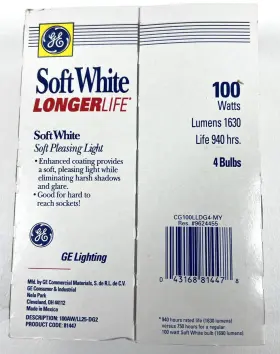 043168814478 GE Pack Nos Longer Light Bulbs #3