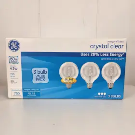 043168901789 GE Globe Bulb Base Pack Lum Crystal