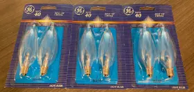 043168908078 GE Bent Tip Candelabra Base Light Crystal Bulbs
